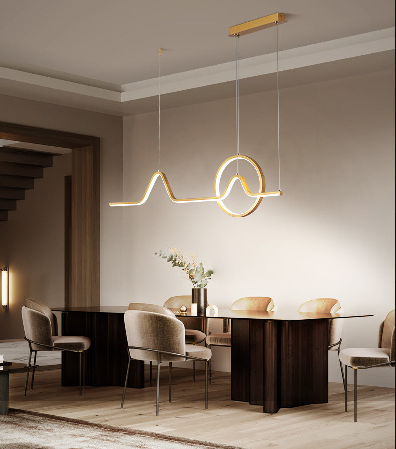 Modern Metal Island Ceiling Light Fixture - Contemporary Design With Led Lighting For Dining Room