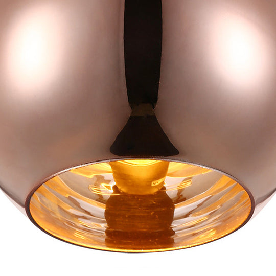 Modern Glass Sphere Hanging Light Fixture - 6/8/10 Wide 1 Silver/Copper Pendant Lamp