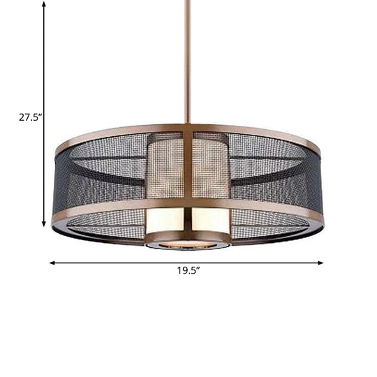 2-Tier Golden Ceiling Pendant With Antique Metallic Finish 1 Bulb Suspended Lighting Fixture &