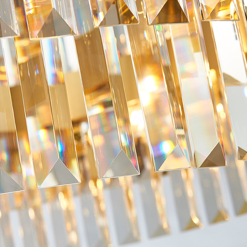 Contemporary Crystal Hanging Pendant Light - 12/16-Light Golden Chandelier