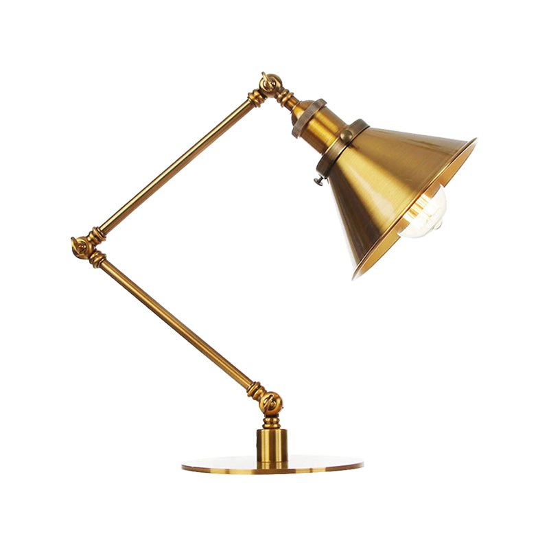 Stylish Flared Table Lamp - Industrial Metallic Accent With 1 Light For Dining Room Gold 8+8/8+8+8