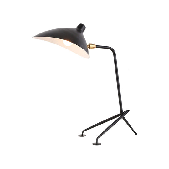 Nordic Style Metal Duckbill Shade Standing Lamp - Rotatable Study Room Table 1 Head Black/White