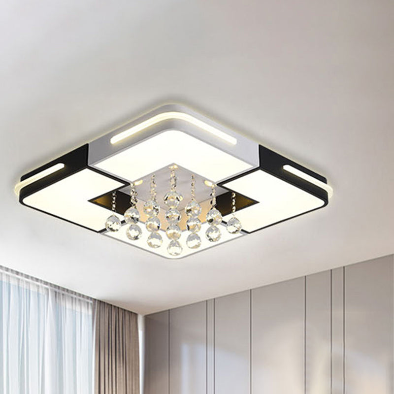 Led Ceiling Light With Crystal Ball Accent And Stepless Dimming Available In 3 Sizes White/3 Color