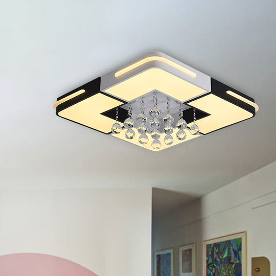 Led Ceiling Light With Crystal Ball Accent And Stepless Dimming Available In 3 Sizes White/3 Color