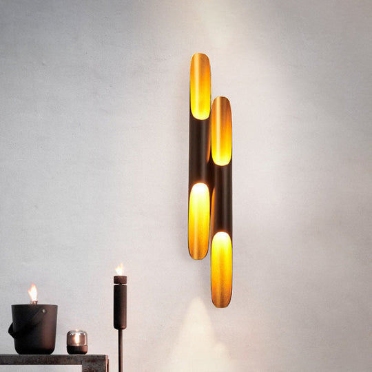 Modern Metallic Pipe Wall Sconce Lamp 1/2-Light Black Fixture For Living Room - 23.5/27.5 Wide 2 /