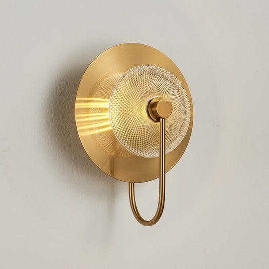 Prismatic Glass Wall Sconce: Bell Shape Post-Modern Brass Finish - Green/Clear