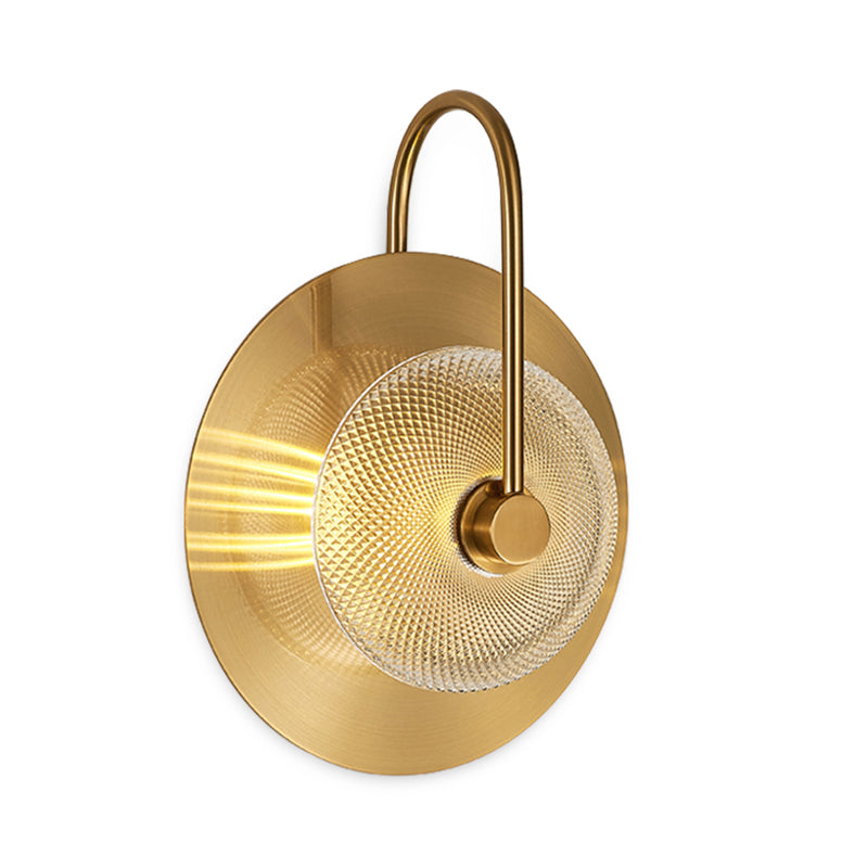 Prismatic Glass Wall Sconce: Bell Shape Post-Modern Brass Finish - Green/Clear