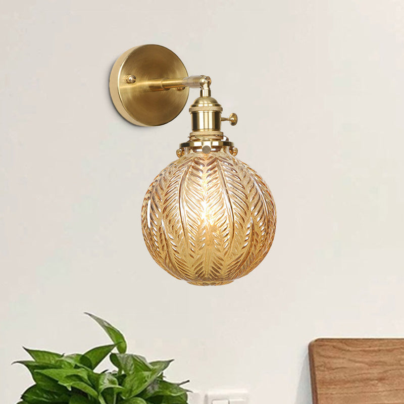 Contemporary Prismatic Glass Wall Sconce With Geometric Design - Brass Mount Light Fixture / B