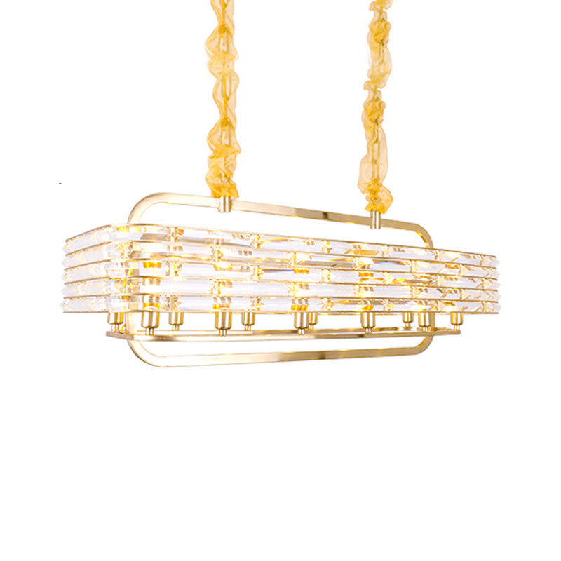 Modern Gold Crystal Pendant Light Fixture With 8 Heads For Living Room