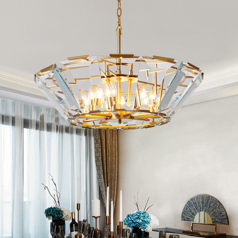 Modern Crystal Pendant Light Fixture - Gold 6-Head Dining Room Chandelier