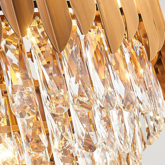 Postmodern Faceted Crystal Cone Chandelier Pendant Light