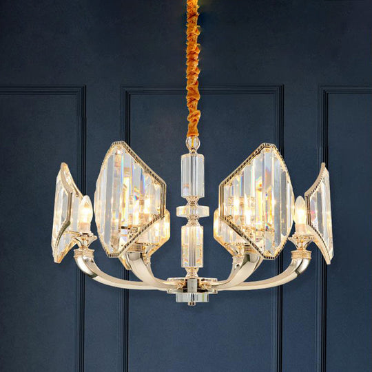 Sputnik Crystal Chandelier Light: Elegant 6-Head Gold Pendant Ceiling Fixture