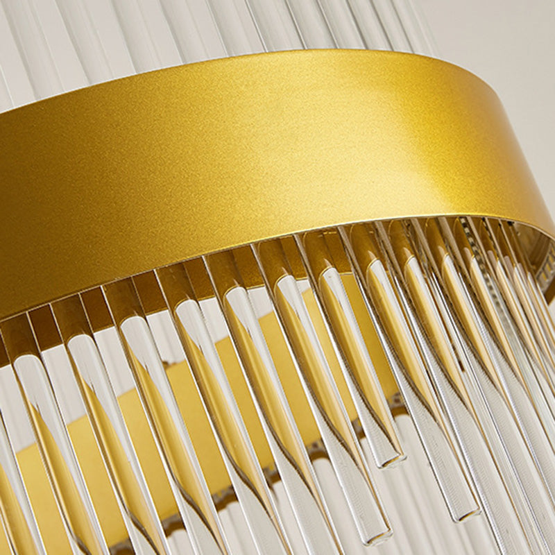 Gold Modern Geometric Crystal Led Chandelier For Dining Room Pendant Lighting