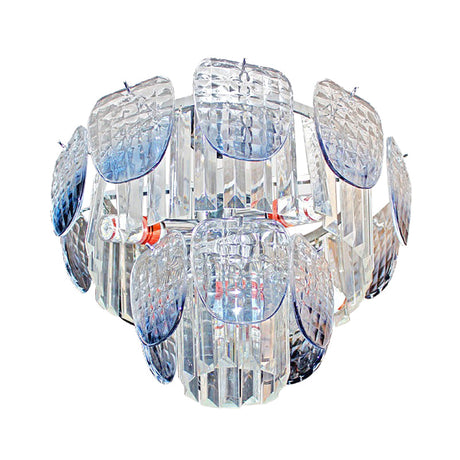 Faceted Crystal Hanging Light Kit - Modern 5/10 Blue Pendant Chandelier