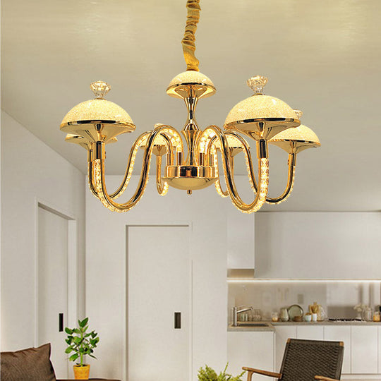 Modern K9 Crystal Pendant Chandelier With Frosted Glass Shade