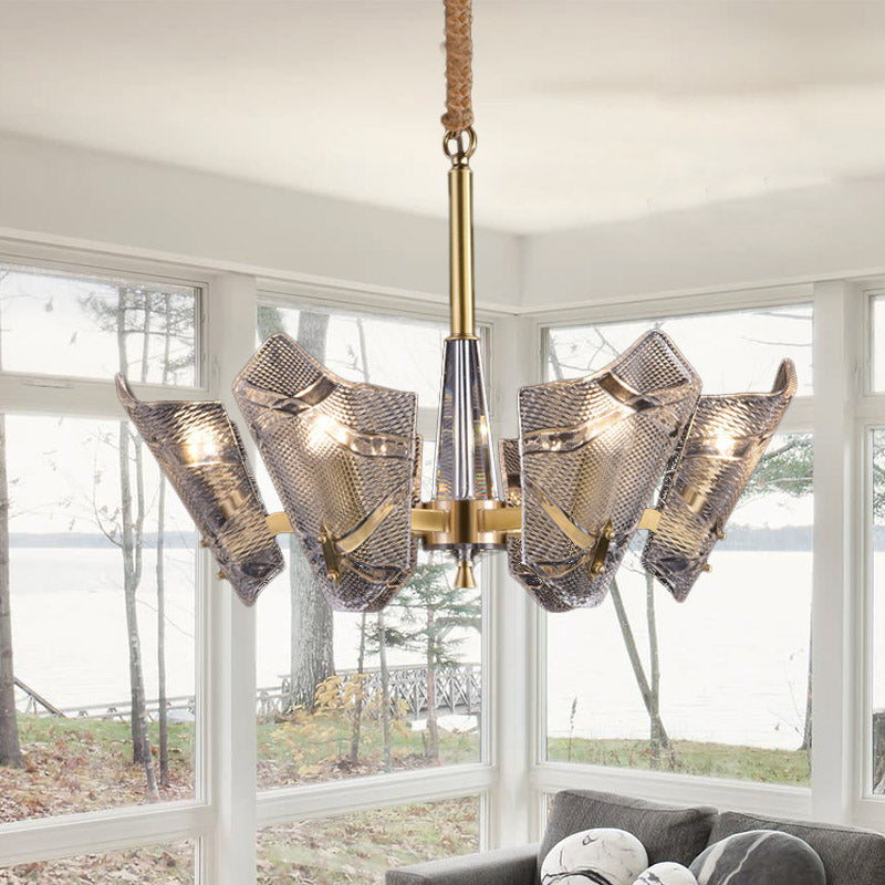 Modern Clear Crystal Chandelier - 6 Head Suspension Pendant for Kitchen