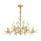 Modern Crystal Pendant Chandelier With Brass Hanging Light - 5/6/8 Bulbs 22/27.5/31.5 Width