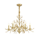 Modern Crystal Pendant Chandelier With Brass Hanging Light - 5/6/8 Bulbs 22/27.5/31.5 Width