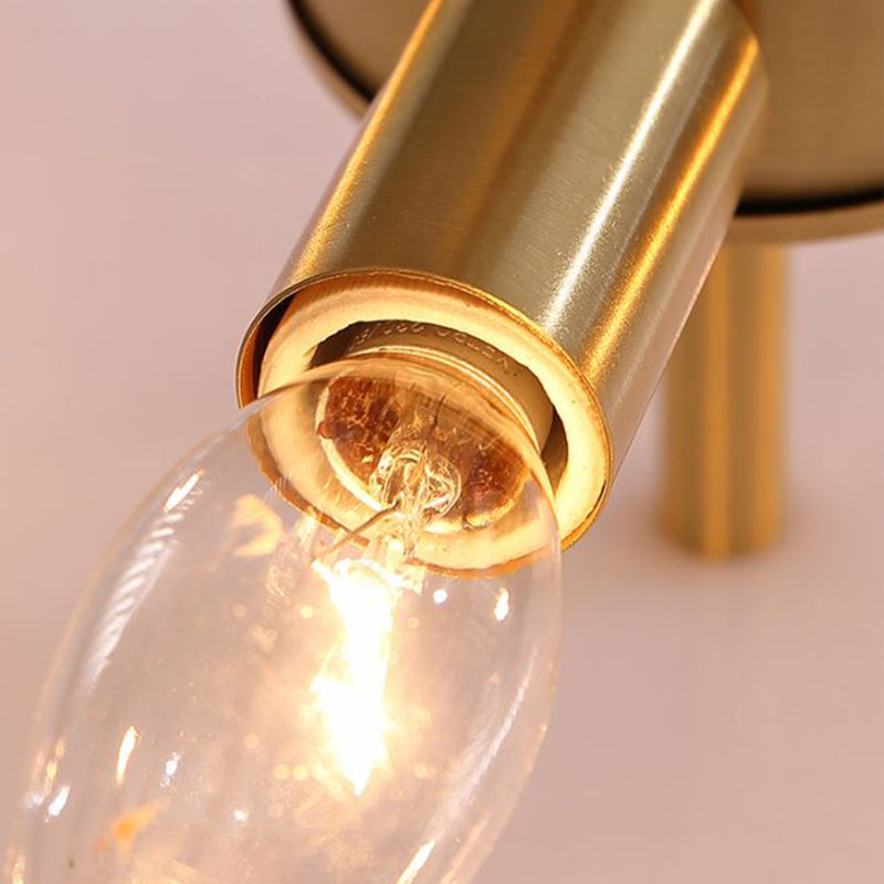 Clear Crystal Suspension Lamp: Modern 4-Light Brass Chandelier