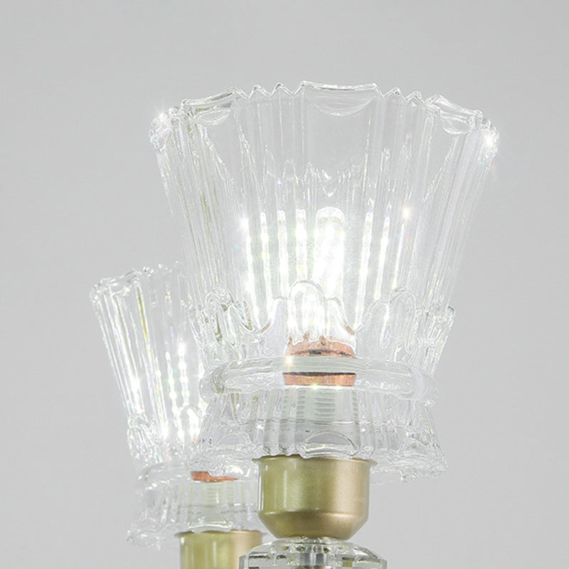Sputnik Crystal Chandelier - Contemporary Ceiling Light With 11/13/15 Satin Brass Heads 37.5/40.5/41