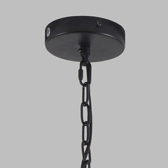 Black Single Hanging Pendant Bird Cage Lighting Fixture With Simplicity Iron Frame