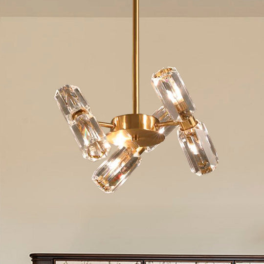Modern Faceted Crystal Chandelier - Gold Finish With 6/8/10 Bulbs Hanging Ceiling Light 6 /