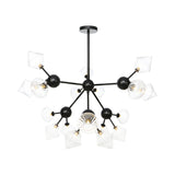 Diamond Living Room Chandelier Lamp - Warehouse Style Pendant Lighting With Sputnik Design 3/9/12