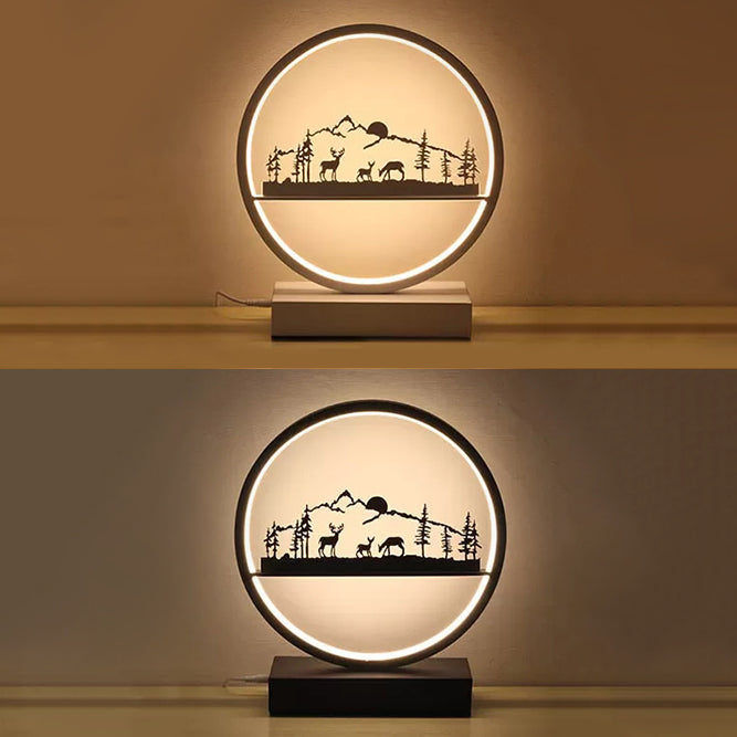 Metal Round Table Light: Natural View Creative Reading Light For Adult Bedroom & Cafe