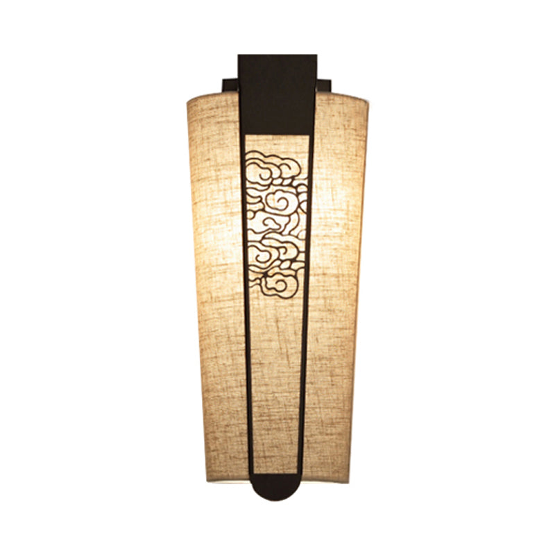 Traditional 1-Light Wall Sconce In Black With Cylinder Shade