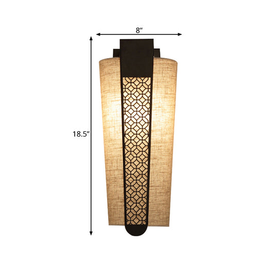 Traditional 1-Light Wall Sconce In Black With Cylinder Shade