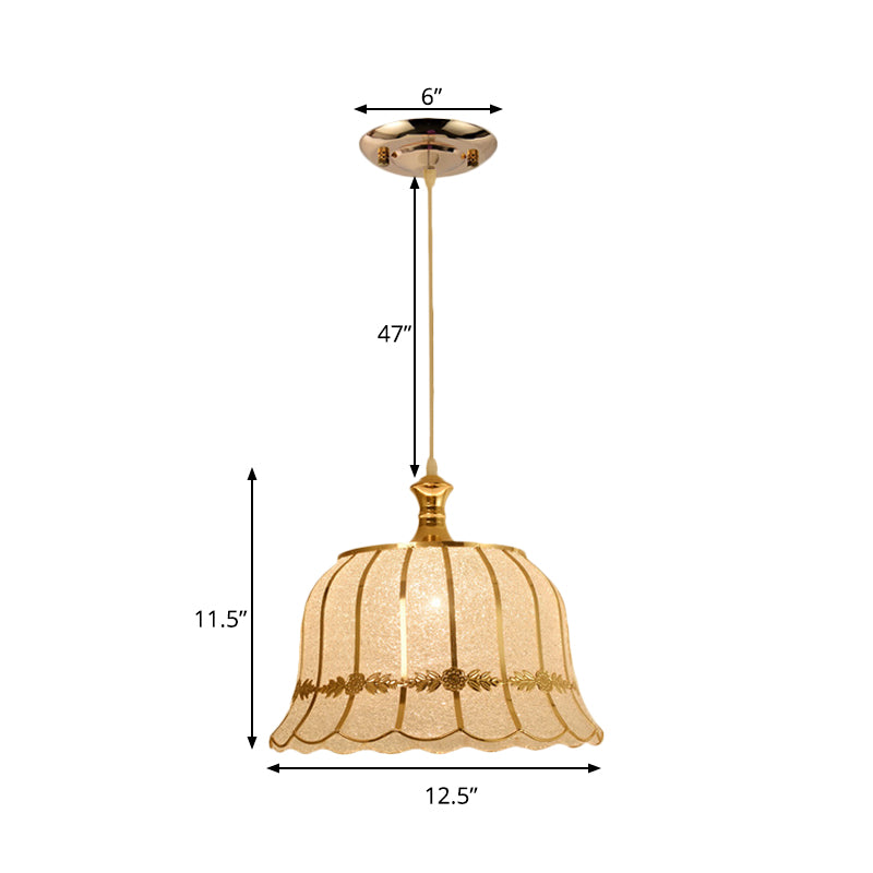 Gold Plastic Pendant Lighting Fixture - Traditional Hanging Ceiling Light (Triangle/Flower/Wide