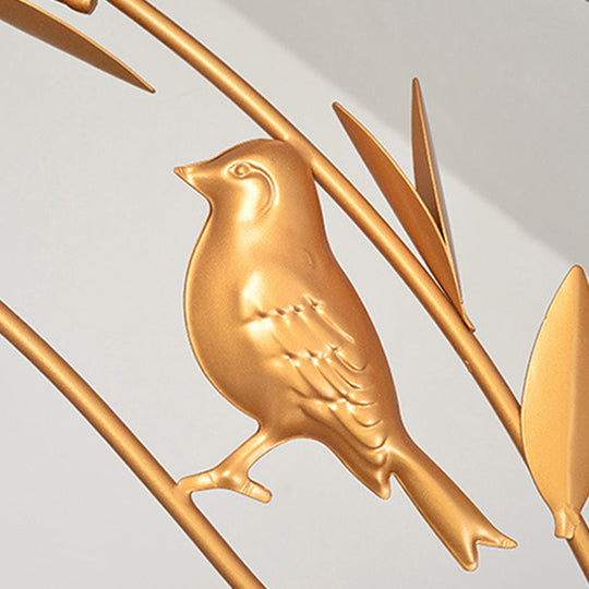 Traditional Black/Gold Metal Birdcage Pendant Light For Tea Room - 1-Light Suspension Ceiling