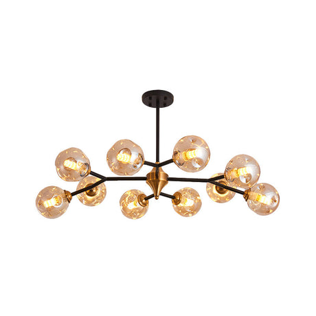 Nordic Bubble Hanging Lamp Kit - Clear/Amber/Smoke Gray 6/10 Head Chandelier For Dining Room