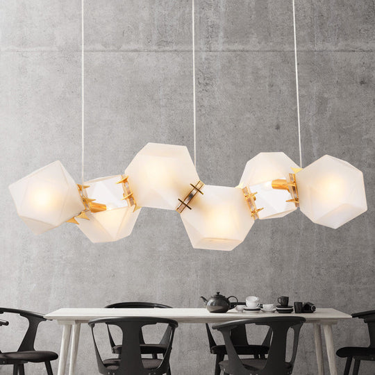 Postmodern Geometric Frosted Glass 6/8/10 Head Gold Hanging Chandelier for a Stylish Lighting Solution