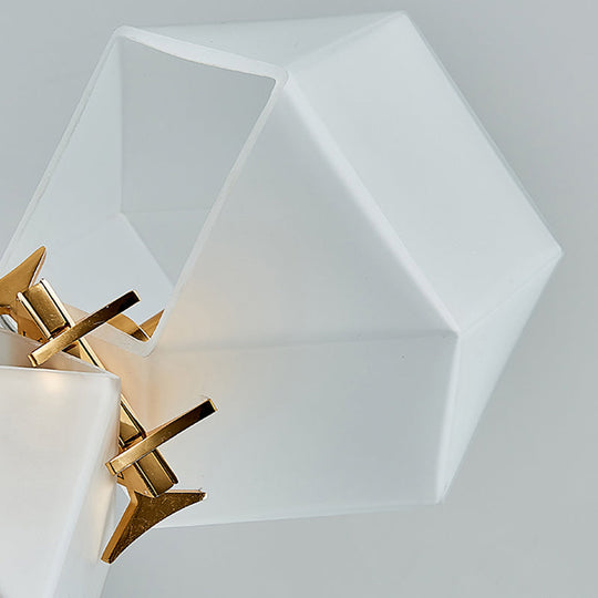 Postmodern Geometric Frosted Glass Chandelier - Gold Hanging Lamp Kit (6/8/10 Heads)