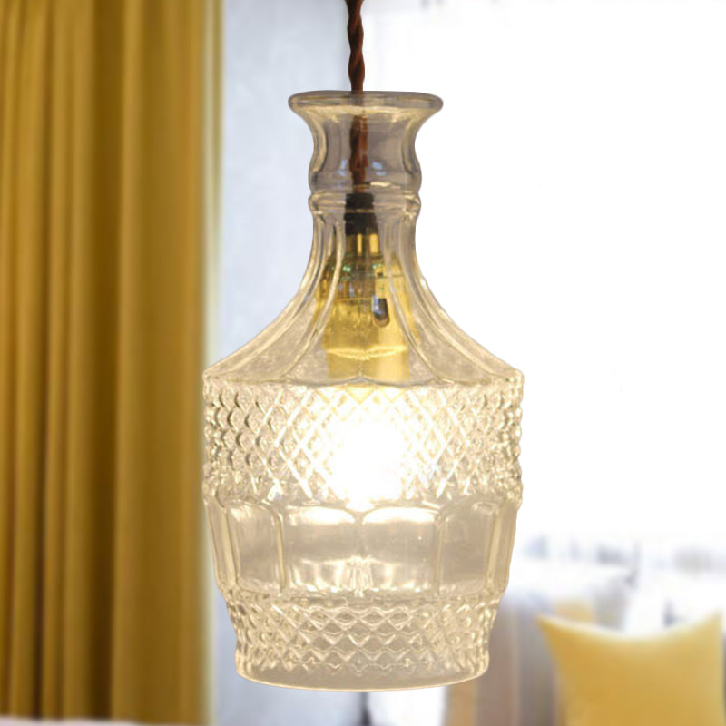 Modern Prism Glass Bottle Pendant Light For Dining Room Ceiling