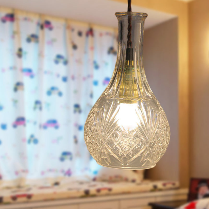 Modern Prism Glass Bottle Pendant Light For Dining Room Ceiling