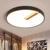 Minimalist Round Ceiling Light With Led & Remote - Black/White Acrylic 18’/21.5’ Wide