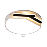 Contemporary Round Metal Ceiling Mounted Fixture: Gold/Black & White Led Light (16.5/20.5) -