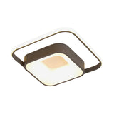 Minimalist Led Ceiling Light Square Metal Fixture With Stepless Dimming And Remote Control In