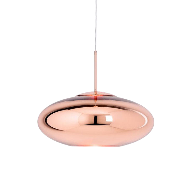 Contemporary Copper Pendant Ceiling Light With Mirror Glass Shade