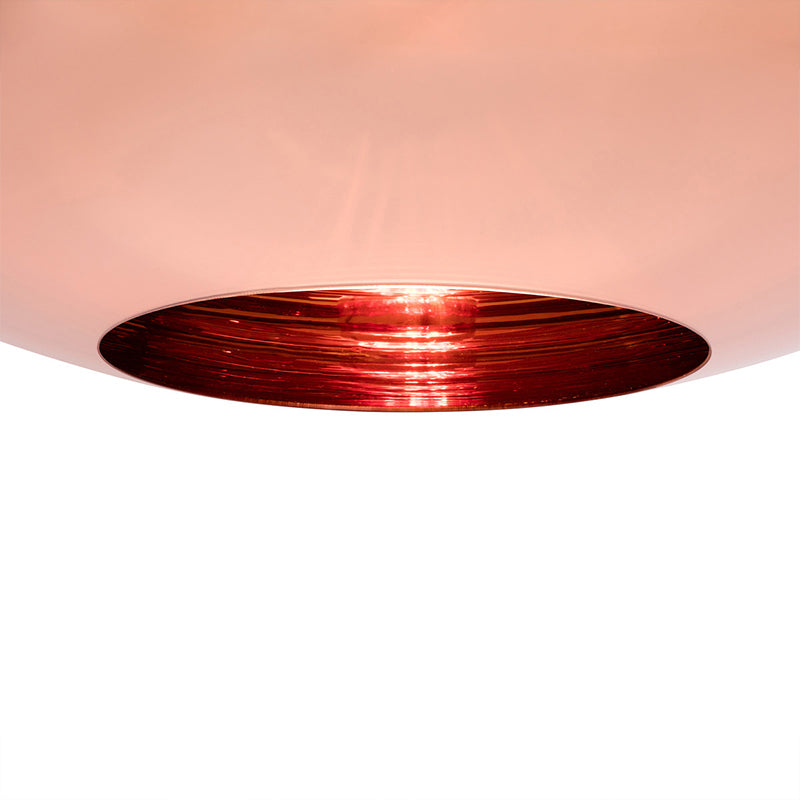 Contemporary Copper Pendant Ceiling Light With Mirror Glass Shade