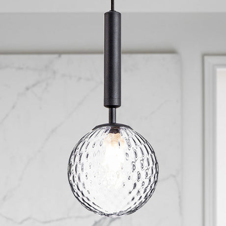 Clear Prism Glass Pendant Lamp - Modern Hanging Light Kit (1 Head) In Black/Brass