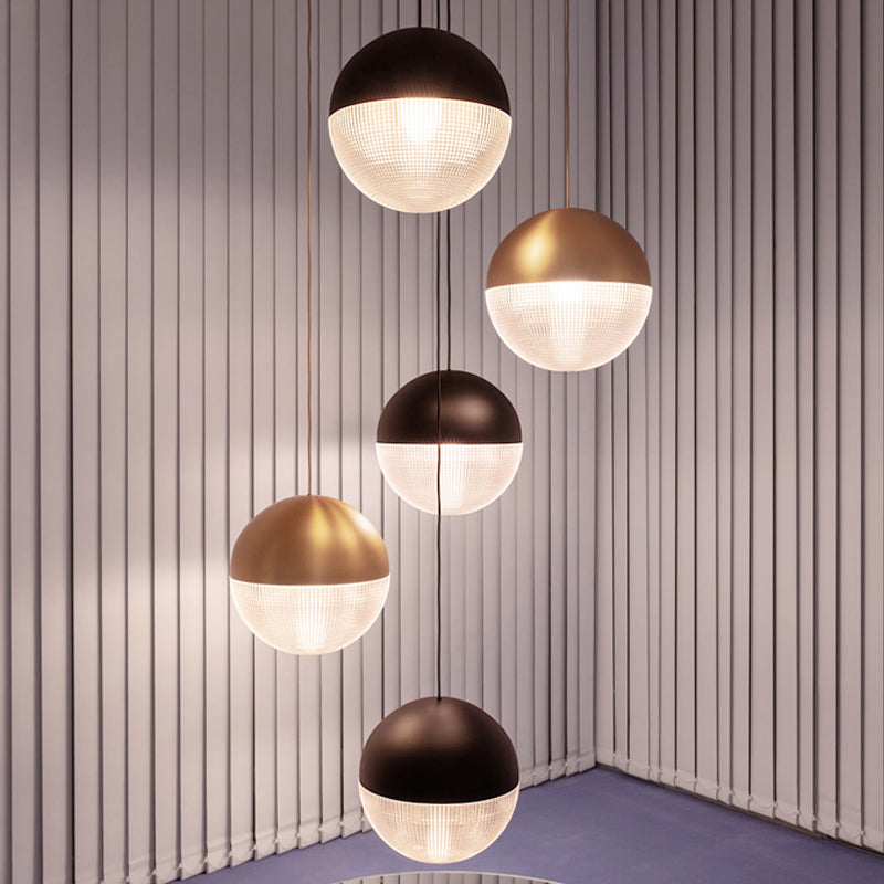 Contemporary Black/Gold Prismatic Glass Ball Pendant Light - Perfect For Bedroom
