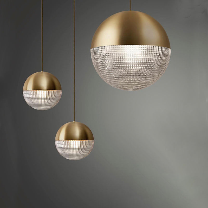 Contemporary Black/Gold Prismatic Glass Ball Pendant Light - Perfect For Bedroom