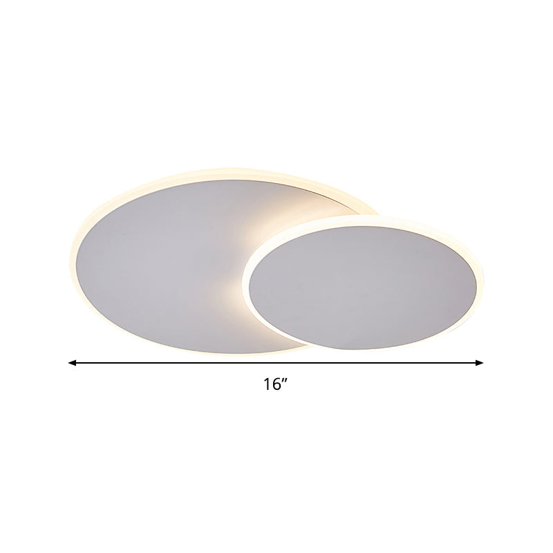 Minimalist Round Acrylic Ceiling Light - 16/19.5 Wide Led Flush Mount In Warm/White White/Coffee