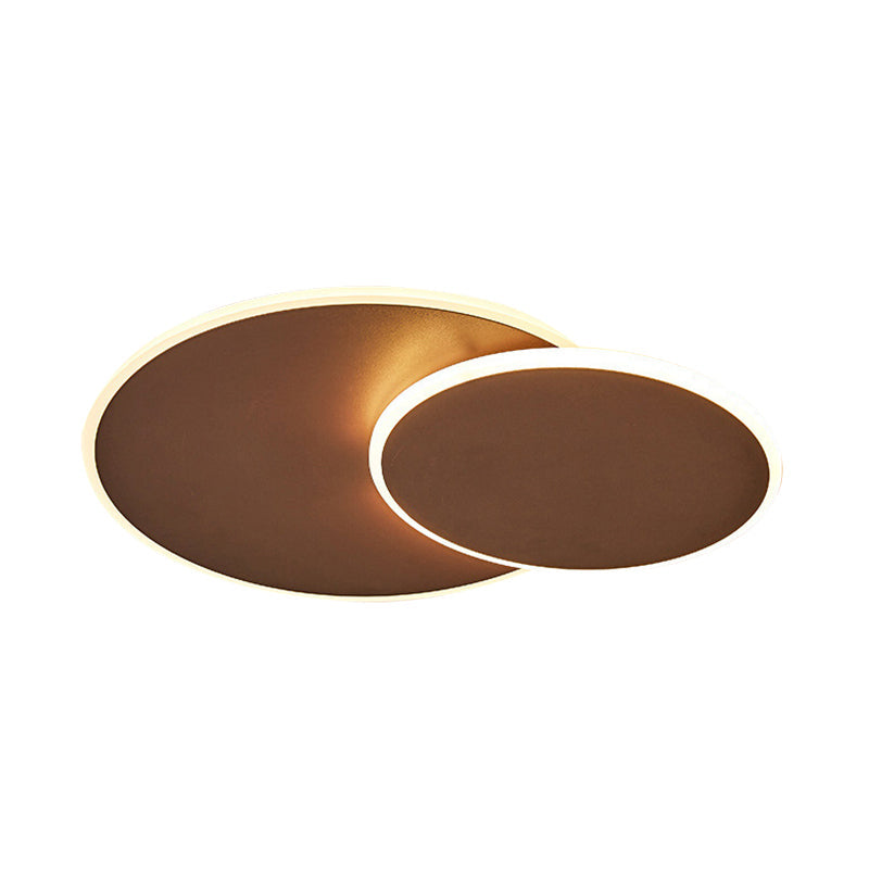 Minimalist Round Acrylic Ceiling Light - 16/19.5 Wide Led Flush Mount In Warm/White White/Coffee
