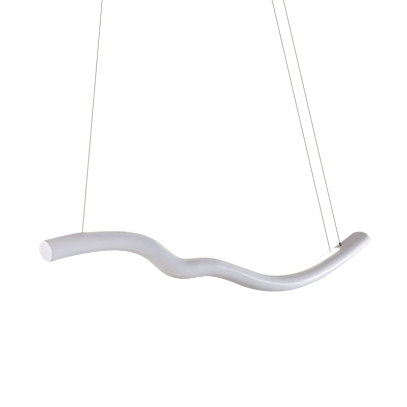 Modern Curved Led Bedroom Chandelier In Grey/White Simple & Sleek Metal Design