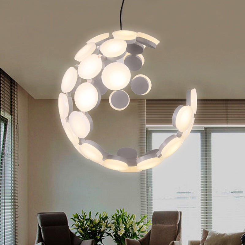 Contemporary White Molecular Led Chandelier - Acrylic Ceiling Light