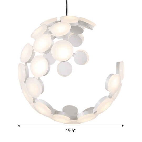 Contemporary White Molecular Led Chandelier - Acrylic Ceiling Light